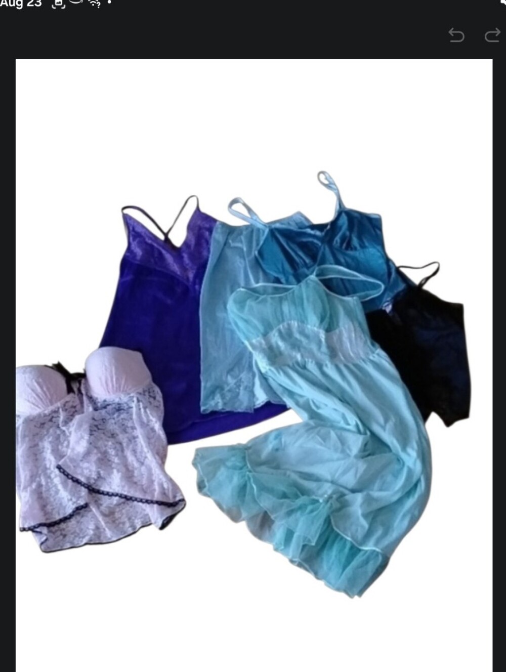 Sheer Lace & Chiffon Chemise Reseller Or Lingerie Lover 6 Piece multi Bundle